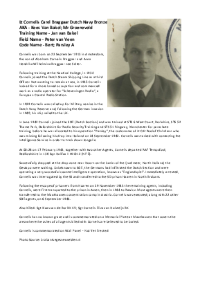 A preview of a PDF biography for Bragaar, Cornelis Carel